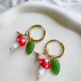 Birds and Mushrooms Earrings