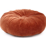 Mini Velvet Round Handmade Pillow - Rust