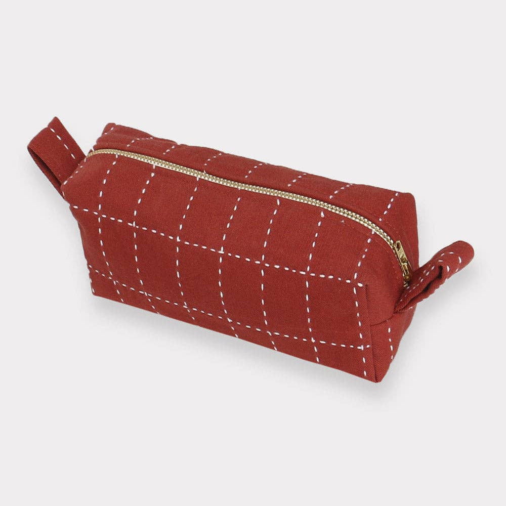 Small Grid-Stitch Toiletry Bag