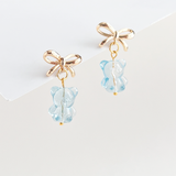 Teddy Bear Earrings - Blue