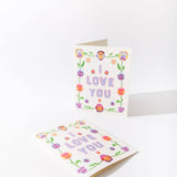 'I Love You' Pansies - Greeting Card