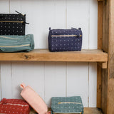 Small Grid-Stitch Toiletry Bag