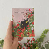 'Thank You' Flower Kitty - Greeting Card