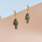 Sardine Earrings - Black and Gold