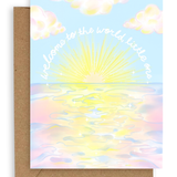 'Welcome' Ocean Sunset - Baby Greeting Card