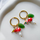 Birds and Mushrooms Earrings