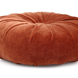 Mini Velvet Round Handmade Pillow - Rust