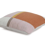 Geometric Accent Pillow - White & Brown