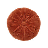 Mini Velvet Round Handmade Pillow - Rust