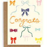 'Congrats' Rainbow Bows - Greeting Card