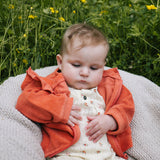 Terry Bomber Cardigan - Apricot