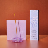 'Dimple' Glass Incense Holder - Lavender