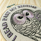 'I Read Past My Bedtime' - Complete Embroidery Kit