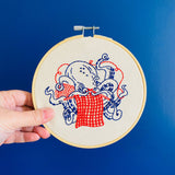 Knitting Octopus - Complete Embroidery Kit