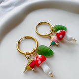 Birds and Mushrooms Earrings