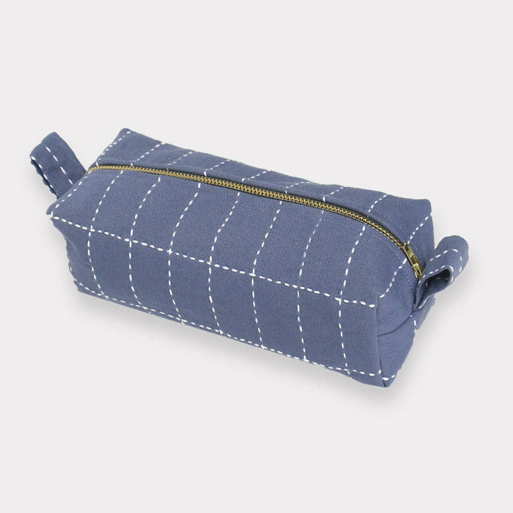 Small Grid-Stitch Toiletry Bag