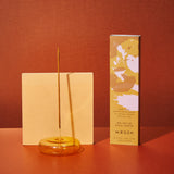 'Dimple' Glass Incense Holder - Yellow