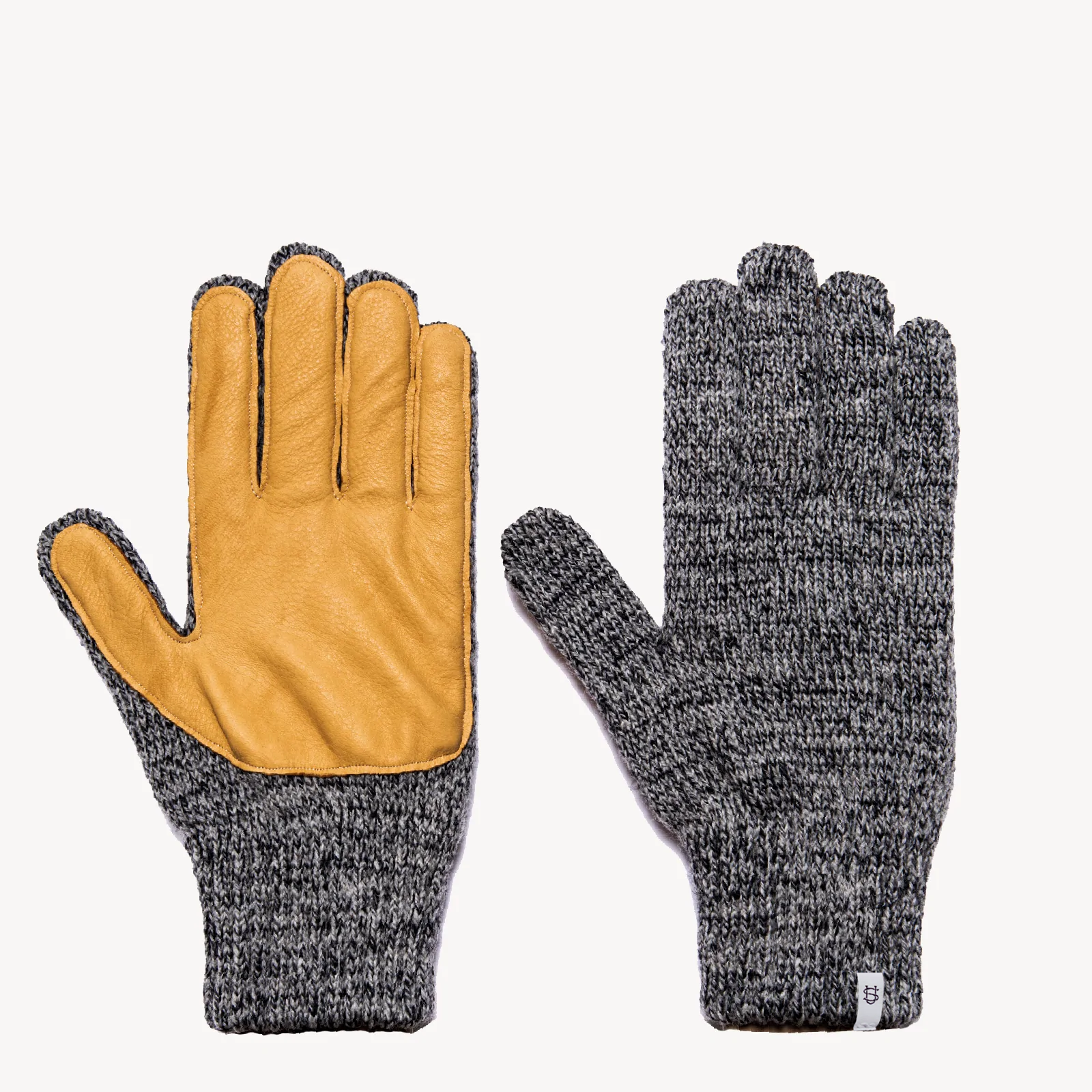 Charcoal Melange Ragg Wool Full Glove With or Without Deer