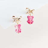 Teddy Bear Earrings - Pink