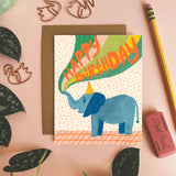'Happy Birthday' Cute Elephant - Greeting Card