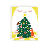 Christmas Tree Decorating - Holiday Card