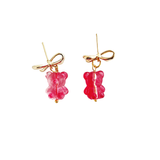 Teddy Bear Earrings - Pink