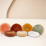 Mini Velvet Round Handmade Pillow - Sage Green