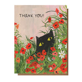 'Thank You' Flower Kitty - Greeting Card