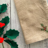 Winter Bough Natural Cotton Cloth Napkins (Set of 4)b