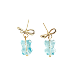 Teddy Bear Earrings - Blue