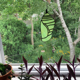 Hanging Stained Glass Piece - Monarch Chrysalis