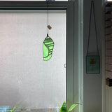 Hanging Stained Glass Piece - Monarch Chrysalis