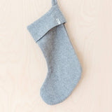 Recycled Wool Christmas Stocking - Charcoal Herringbone