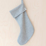 Recycled Wool Christmas Stocking - Silver Herringbone